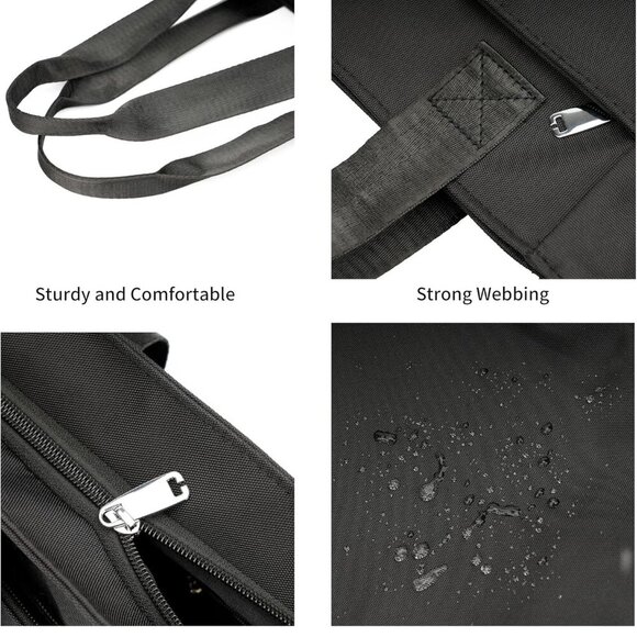 Women Nylon Tote Bag with Multiple Pockets Waterproof Shoulder Handbag for Work - Picture 6 of 7